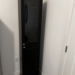 Black Glass Cabinet With Doors
