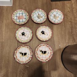 Cute Farm Animal Plates