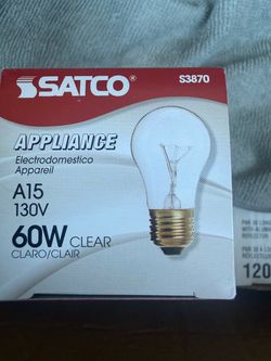 Satco A15 60W Clear Appliance Bulb  20 pack