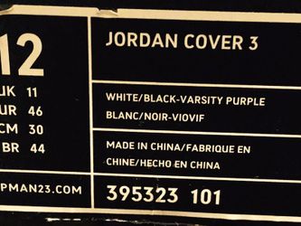 Brand New Jordan Cover 3 size 12