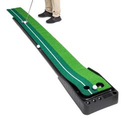 Indoor Golf Putting Green - Portable Mat with Auto Ball Return Function 