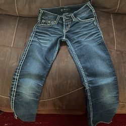 Silver Tan Jeans Size 25/32 