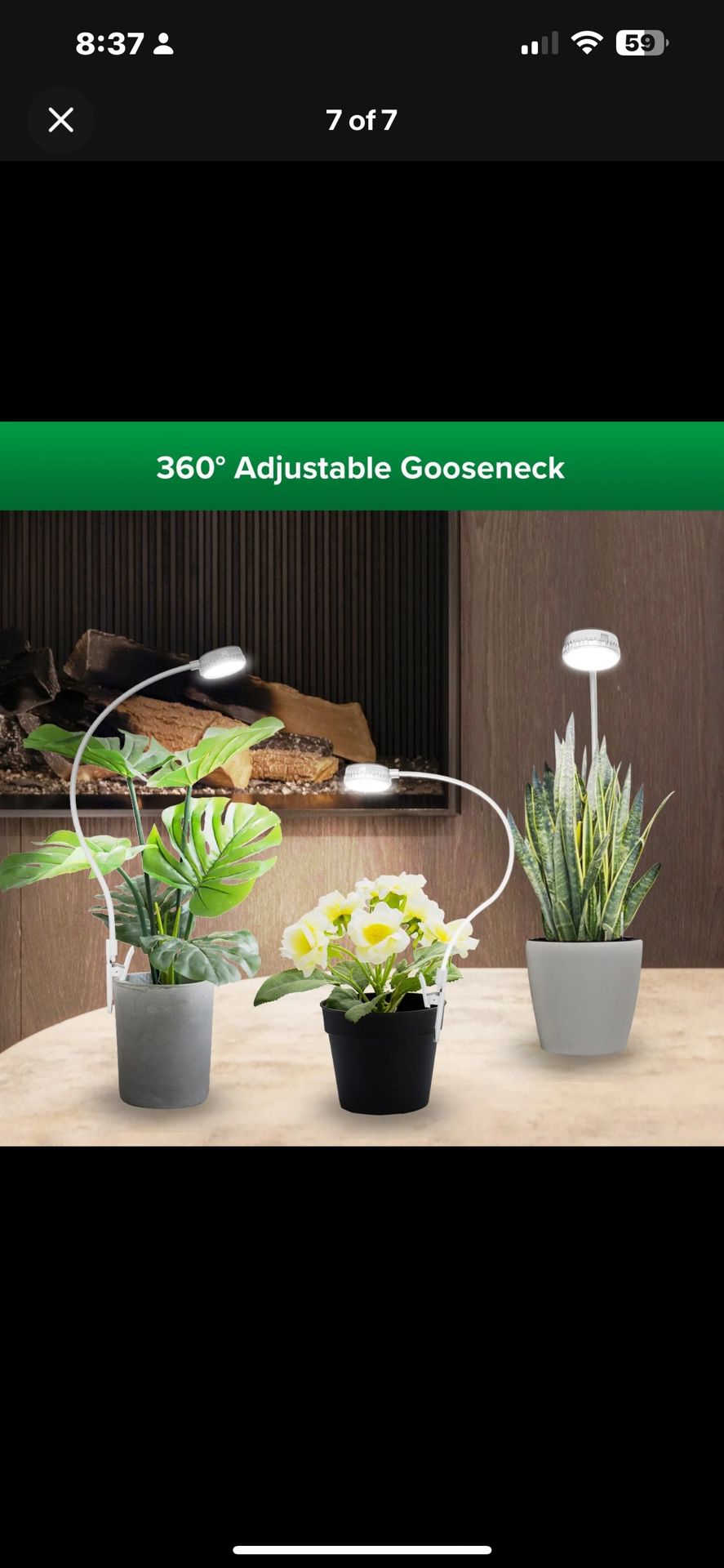 3X Pot Clip 4-Level Timer Dimmable LED Grow Light Full Spectrum Plant Light COC