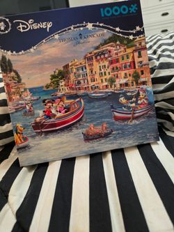 NEW! Thomas Kinkade Disney's Mickey and Minnie in Italy, 1000 piece Puzzle.