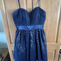 Strapless Blue Dress Size 7/8
