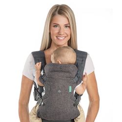 Infantino Flip 4-In-1 Convertible Baby Carrier, Adjustable, Ergonomic Babywearing, Registry Essentia