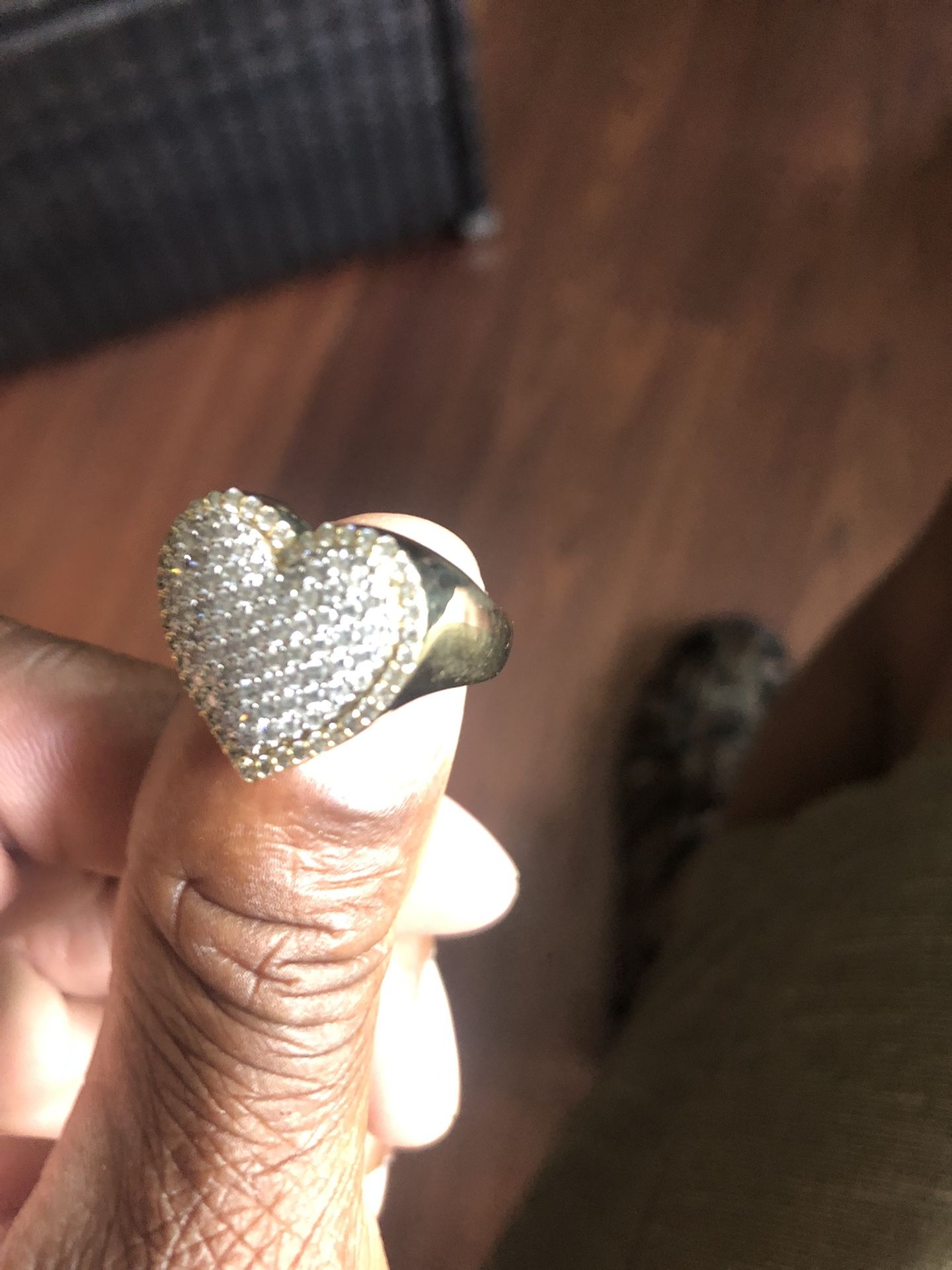 10 K Gold Diamond heart ring