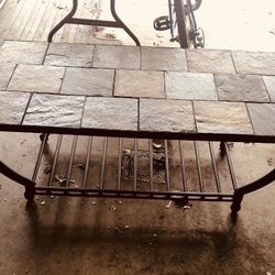 3 Matching Antigo Slate & Black Metal Tile Coffee Table & 2 End Tables (Removable tiles to create any pattern)