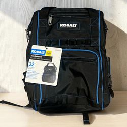 Kobalt Tool Backpack Blue/Black 17” Heavy-Duty Polyester Bag