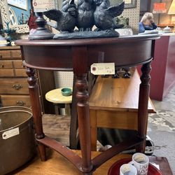 Half Moon Wood Side Table