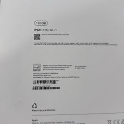 iPad A16 128gb WiFi New 