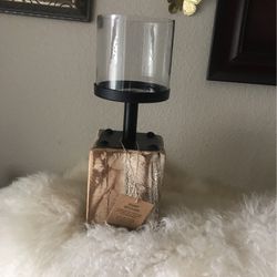 Brand New Reclaimed recycled wood candle hold.