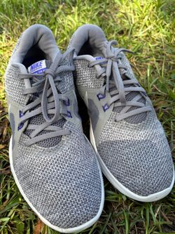 Grey Nike Flex TR 8 women's training shoes are size 8.5. Preowned in good condition Pet & Smoke Free Home. Check photos for any flaws. This pair ha