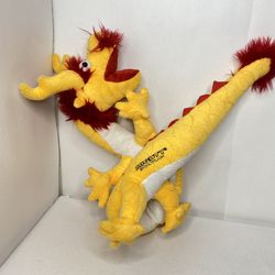 Squeaking Dog Toy Dragon Durable Large Yellow  Tug Of War Mighty