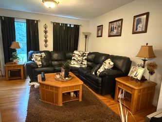 Leather living room & tables