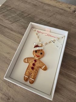 New Betsey Johnson Gingerbread Man Necklace