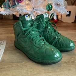 Nike Dunk Supreme 2008 Beijing Olympic Octagon Pack, Green Patent Leather Quilted Shoes. Super Rare. Size 11.5