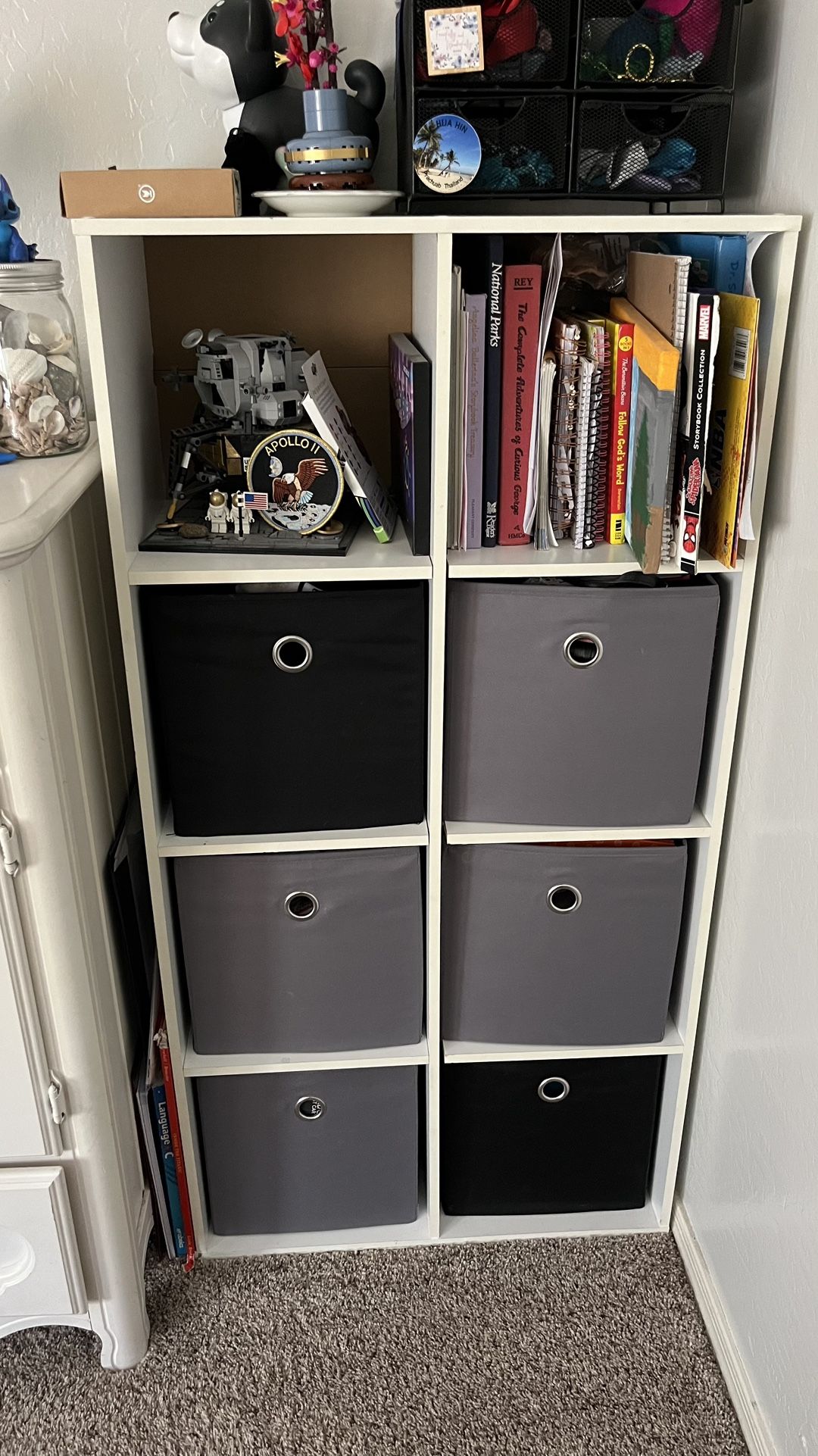 White Cubicle Storage Shelf.