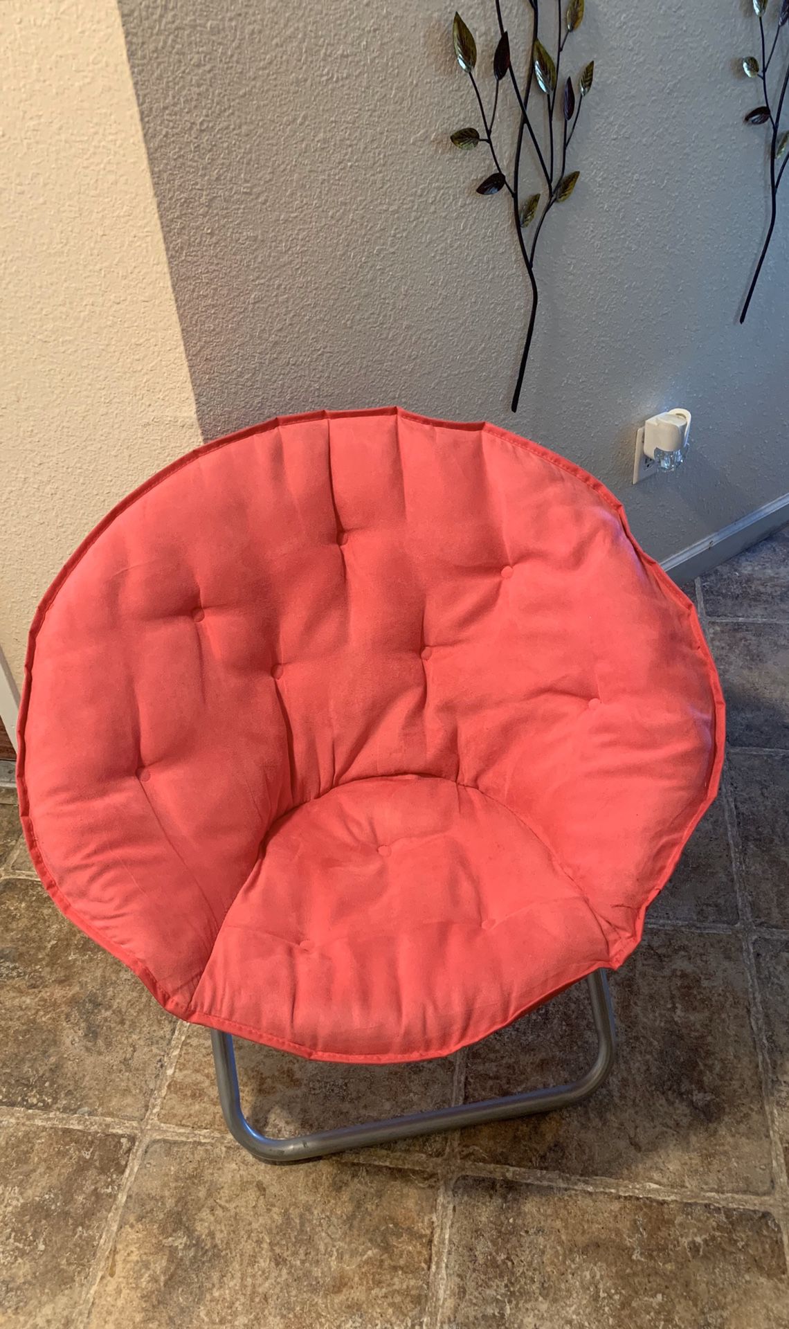 Plush Pink Saucer Chair