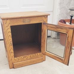 Vintage White Clad Cabinet  With Glass Door