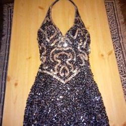 BLACK & SILVER SEQUIN DRESS Size 5/6
