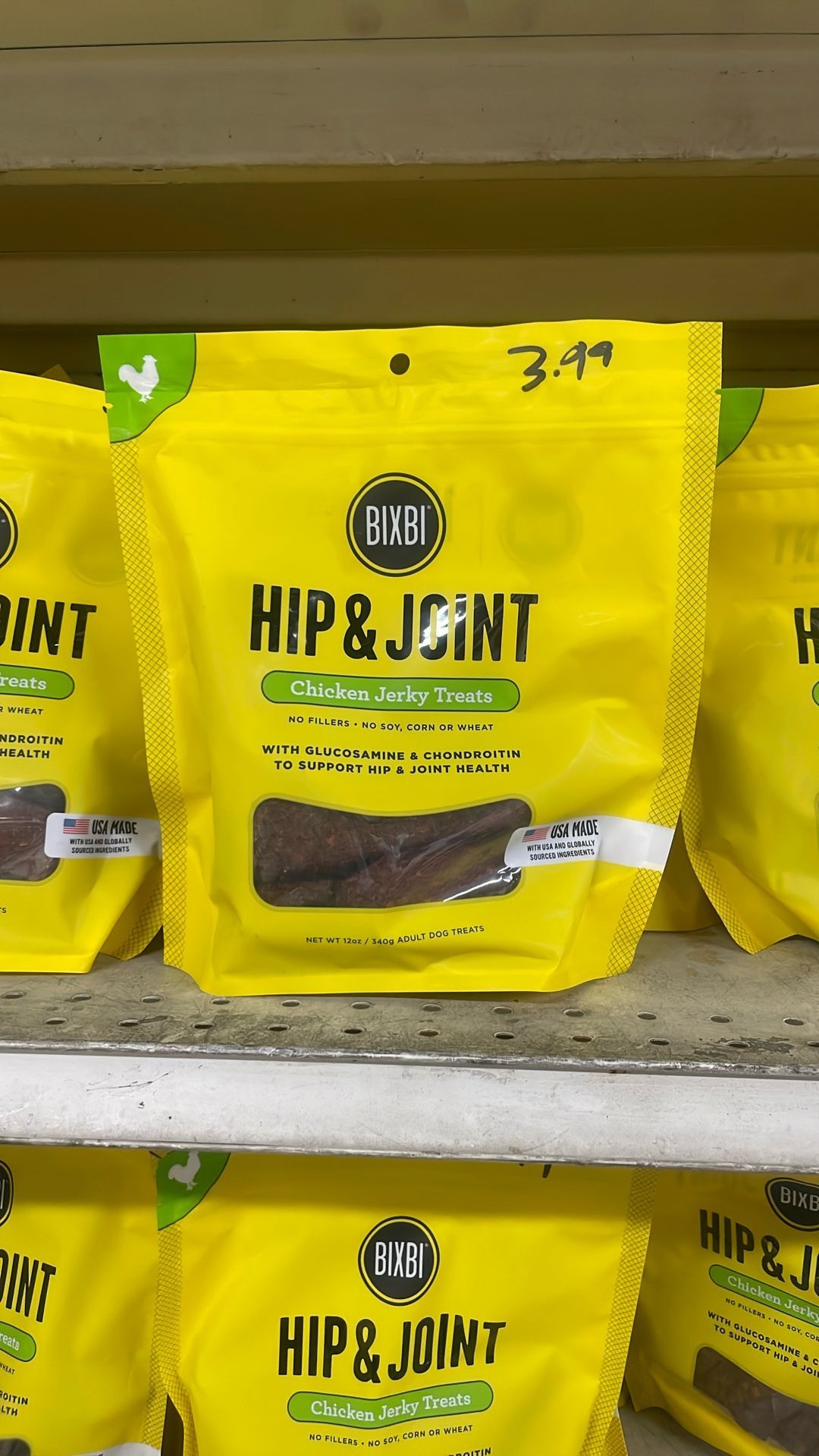 BIXBI HIp & Joint Chicken Jerky Treats 120z Bag