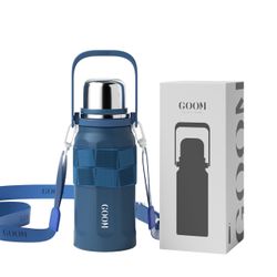 The Grip 32 oz Water Bottles for Hot and Cold Drinks,18/10 Stainless Steel Insulated Water Bottle with Lid, Carrying Strap,Strainer,7-Layer Insulation