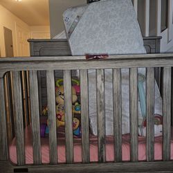 Crib With 2 Mattresses(Memory Form) And 2 Beginner Walking Toys