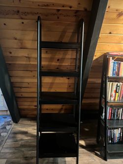 Free Pair of Black Ladder Style Bookshelves