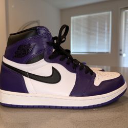 Jordan 1 Retro High Court Purple White Size 9.5