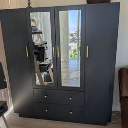Wardrobe Closet With mirror & LED Light 