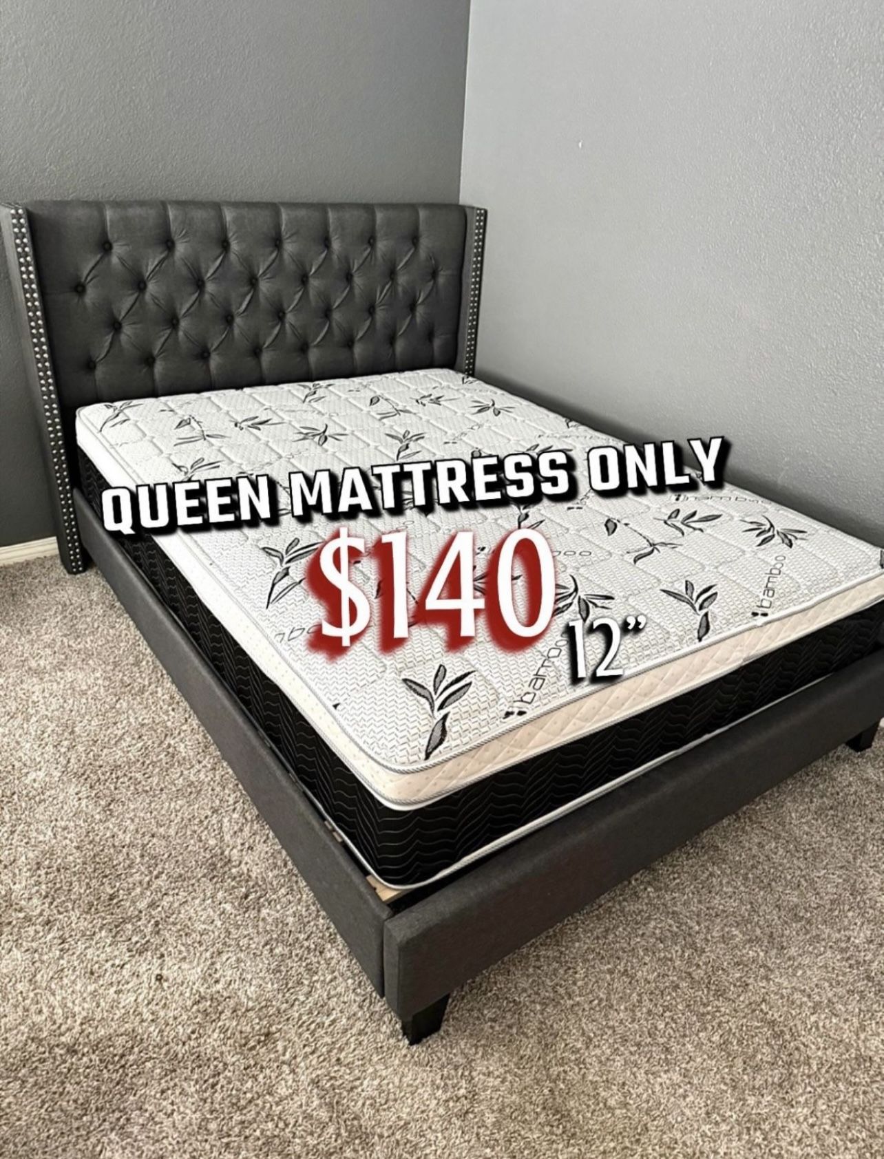 Queen Size Pillow Top Bamboo Brand Mattress New