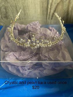 Crystal and Pearl accented tiara