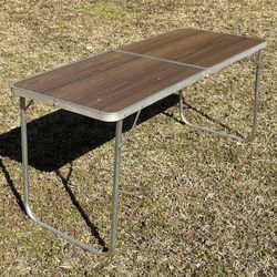 Vintage Sturdy Light Weight Portable Fold Away Aluminum Multi Utility Display Table