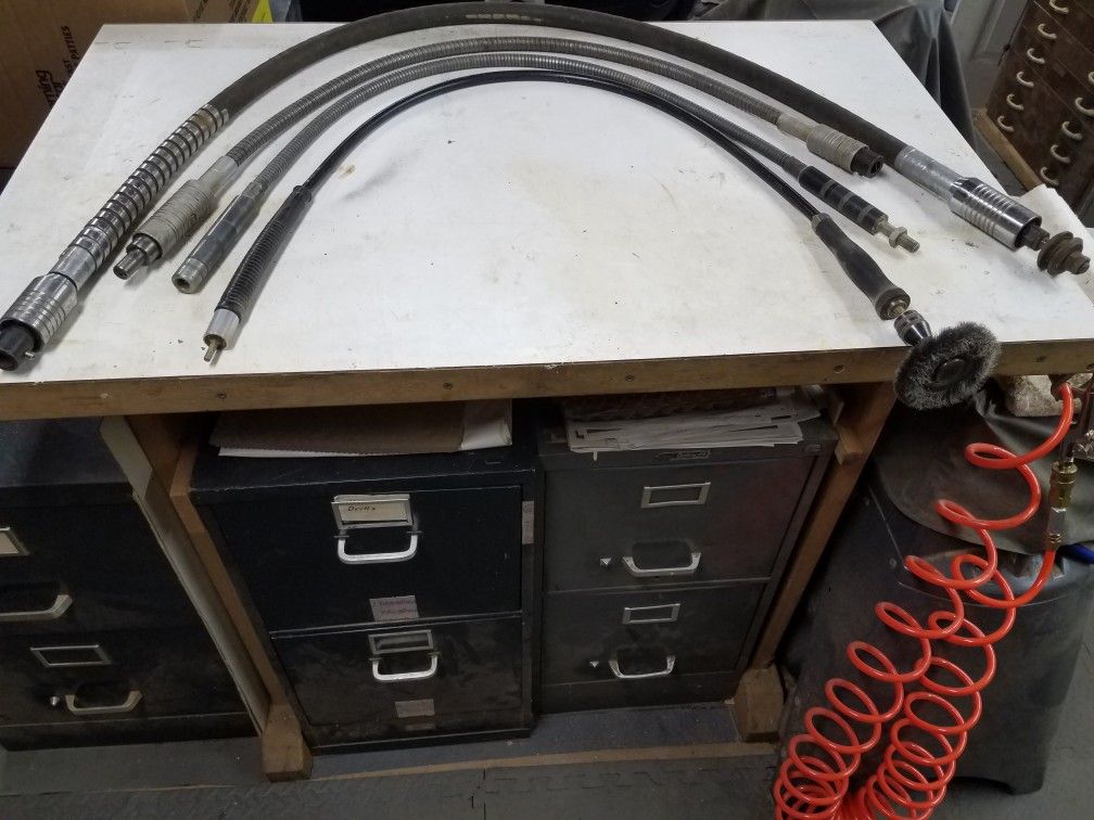 Flexible tool shafts for Motors 1/4 inch shaft $30 1/2 inch super heavy duty shaft $100