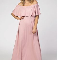 Beautiful Pink Blush Maternity Dress