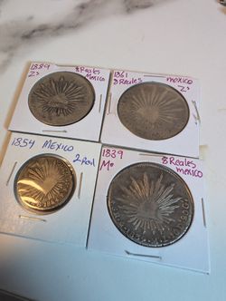 8 Reales . Pesos . Coins Monedas Silver.Plata