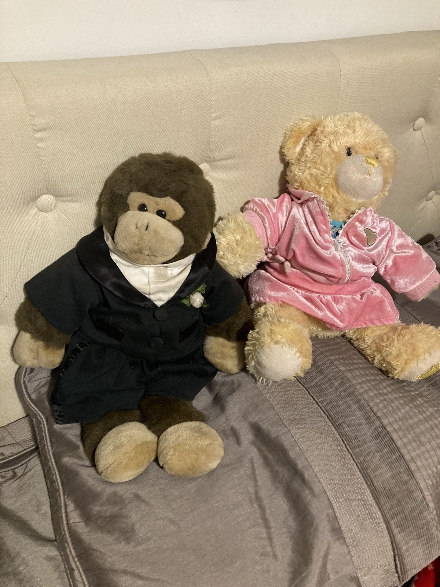 Build a bear teddy bear and monkey