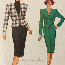 Vintage 1986 Vogue 9658 Very Easy Size 8-12 Pre Owned