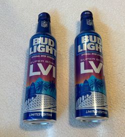 Set of 2 Bud Light Super Bowl LVI Limited Edition Aluminum Bottles – Set of 2