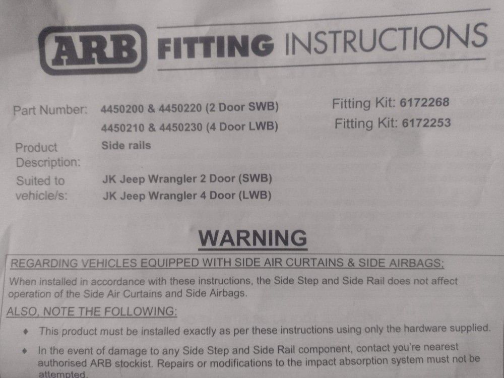 Brand New ARB rock Sliders And Cargo Barriers For Jeep Wrangler