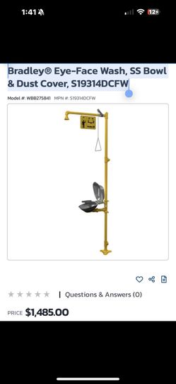 Bradley® Eye-Face Wash, SS Bowl & Dust Cover, S19314DCFW