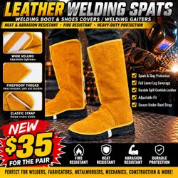 NEW Leather Welding Spats / Welding Gaiters – $35 for the Pair