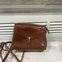 Authentic Vera Pelle Italian Leather Crossbody Bag - Brand New