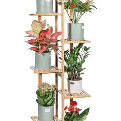 Bamboo Plant Stand Rack 6 Tier 7 Potted 