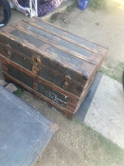 2 Antique Steamer Trunk with Metal Hardware