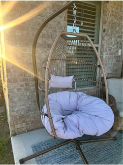 Outdoor Hanging Egg Chair with Stand