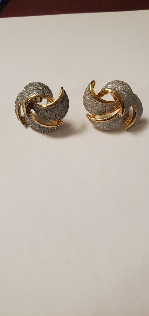 Silver And Gold Post Earrings.