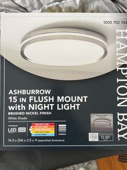 Hampton Bay 15” Flush Mount with Night Light