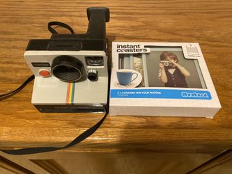 Polaroid camera and instant coasters